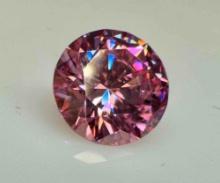 2.4ct Brilliant Cut Pink Moissanite Diamond Gemstone GRA Cert