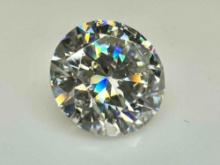 4.54ct Round Brilliant Cut Moissanite Diamond Gemstone GRA Cert