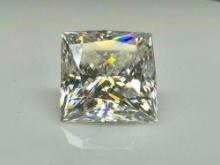 12.7ct Princess Cut Moissanite Diamond Gemstone GRA Cert