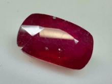 7.6ct Cushion Cut Ruby Gemstone