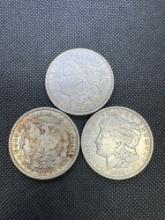 3x 1921-D Morgen Silver Dollar 90% Silver Coins