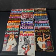 Box of approx. 30 playboy adult magazines 1980-90s