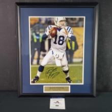 Framed photograph/print Peyton Manning Super Bowl XLI MVP with signature and COA