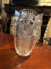 Hand Cut Crystal Lead Vase - 8"