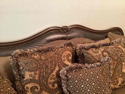 Beautiful fabric and leather sofa