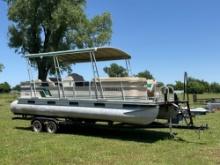 1995 Harris Flote-Bote Classic Pontoon Boat with EZ Loader Trailer