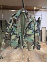 Military Cold Weather Field Coat. Woodland Camouflage. Medium-Short