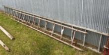 18' aluminum ladder and 11' wooden ladder