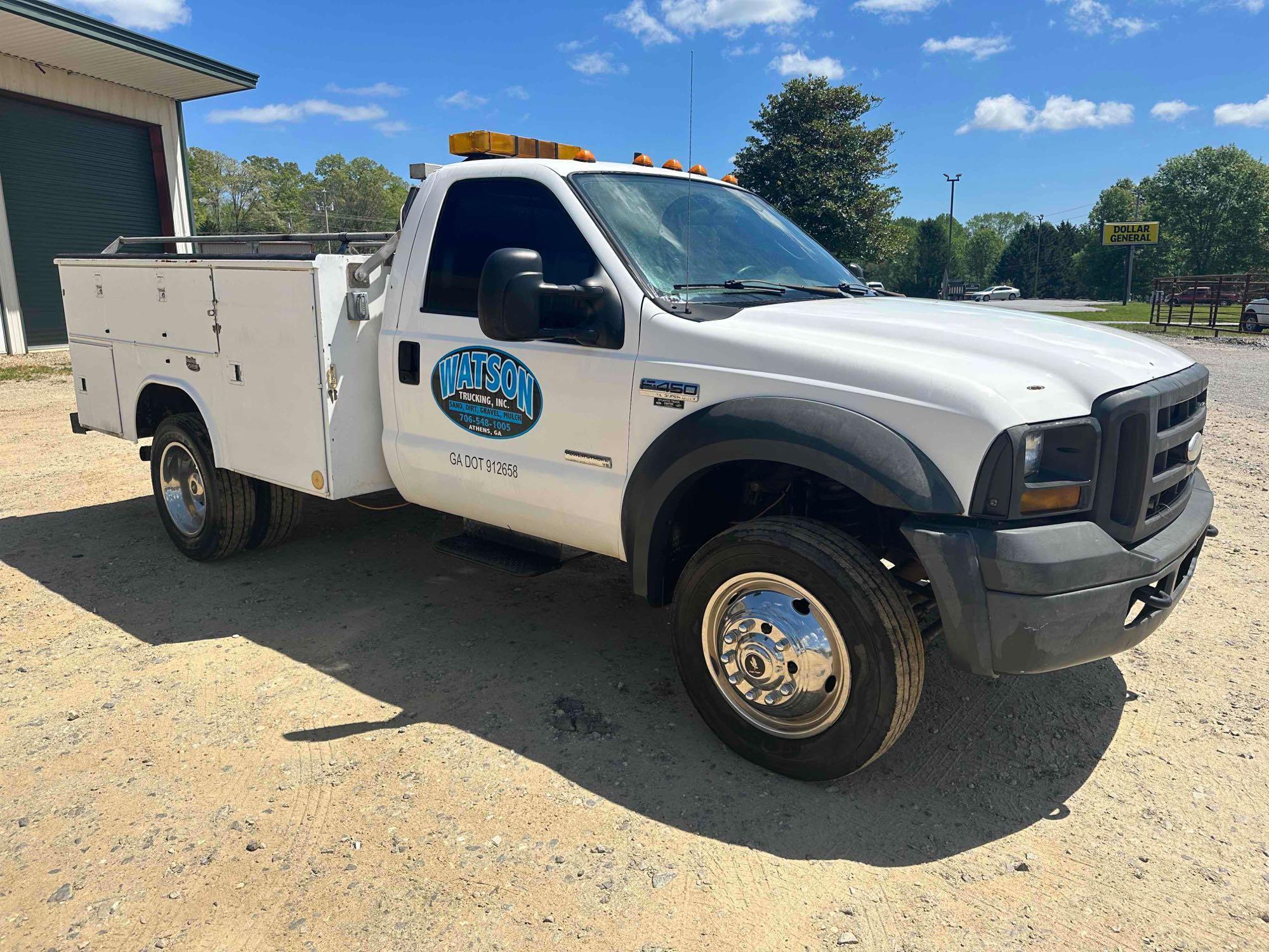 2005 Ford F-450 Utility Truck (Diesel), VIN # 1FDXF46P55EA01904