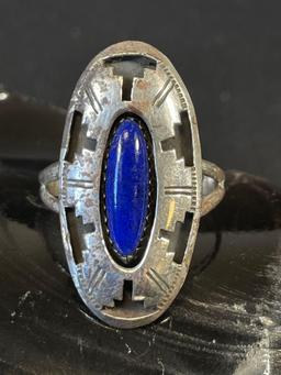 Vintage Sterling and Lapis Ring