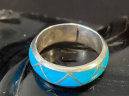 Sterling Silver and Turquoise Inlay Ring