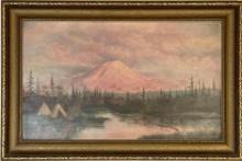 Perry, "Mt. St. Helens" Painting On Canvas Sign LR