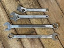 (2) crescent wrenches & (2) open ended wrenches -see photo's-