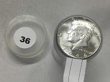 1964 Roll of Kennedy Half Dollars, BU