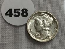 1939-S  Mercury Dime AU58