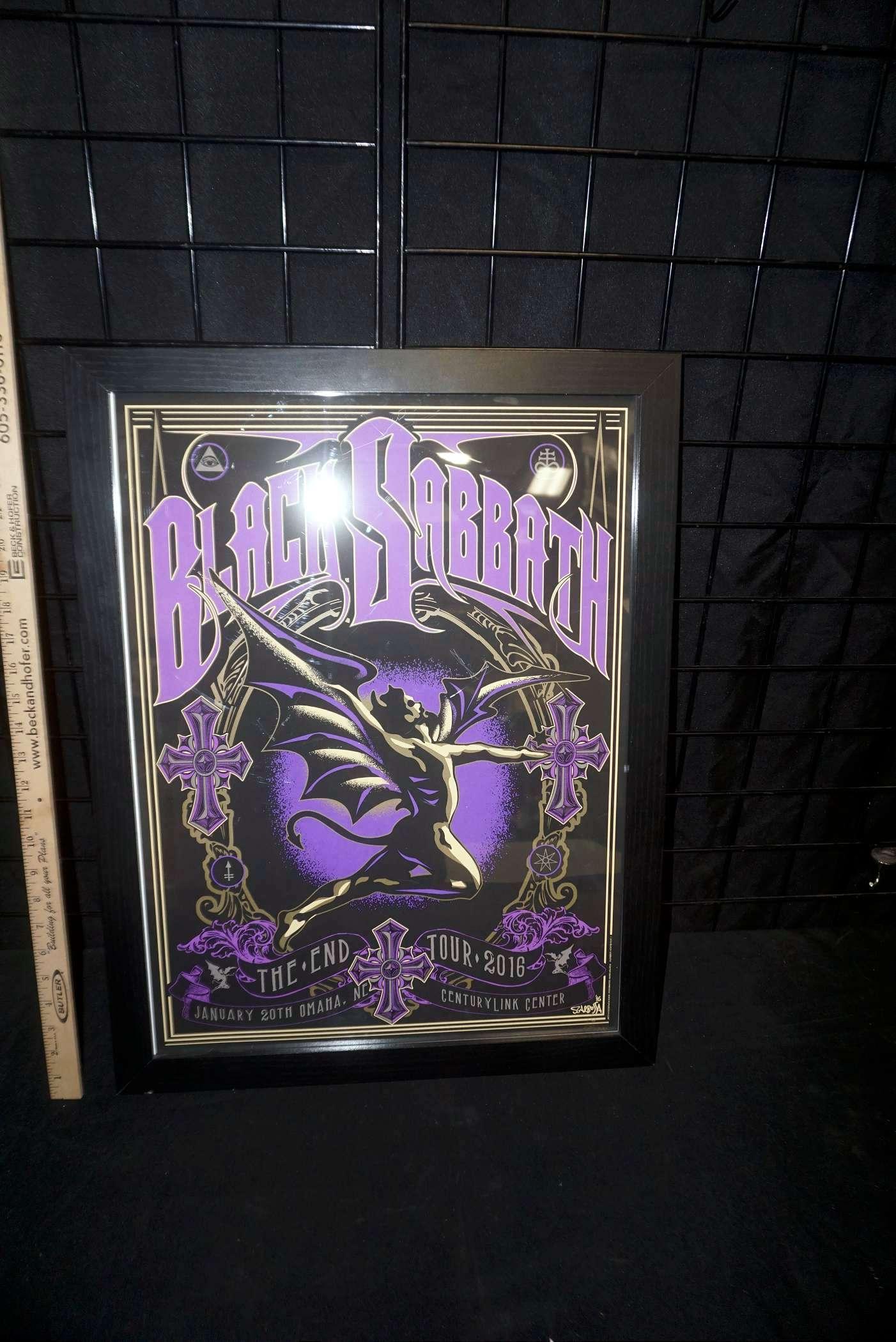 Framed Black Sabbath Glass Tour Mirror