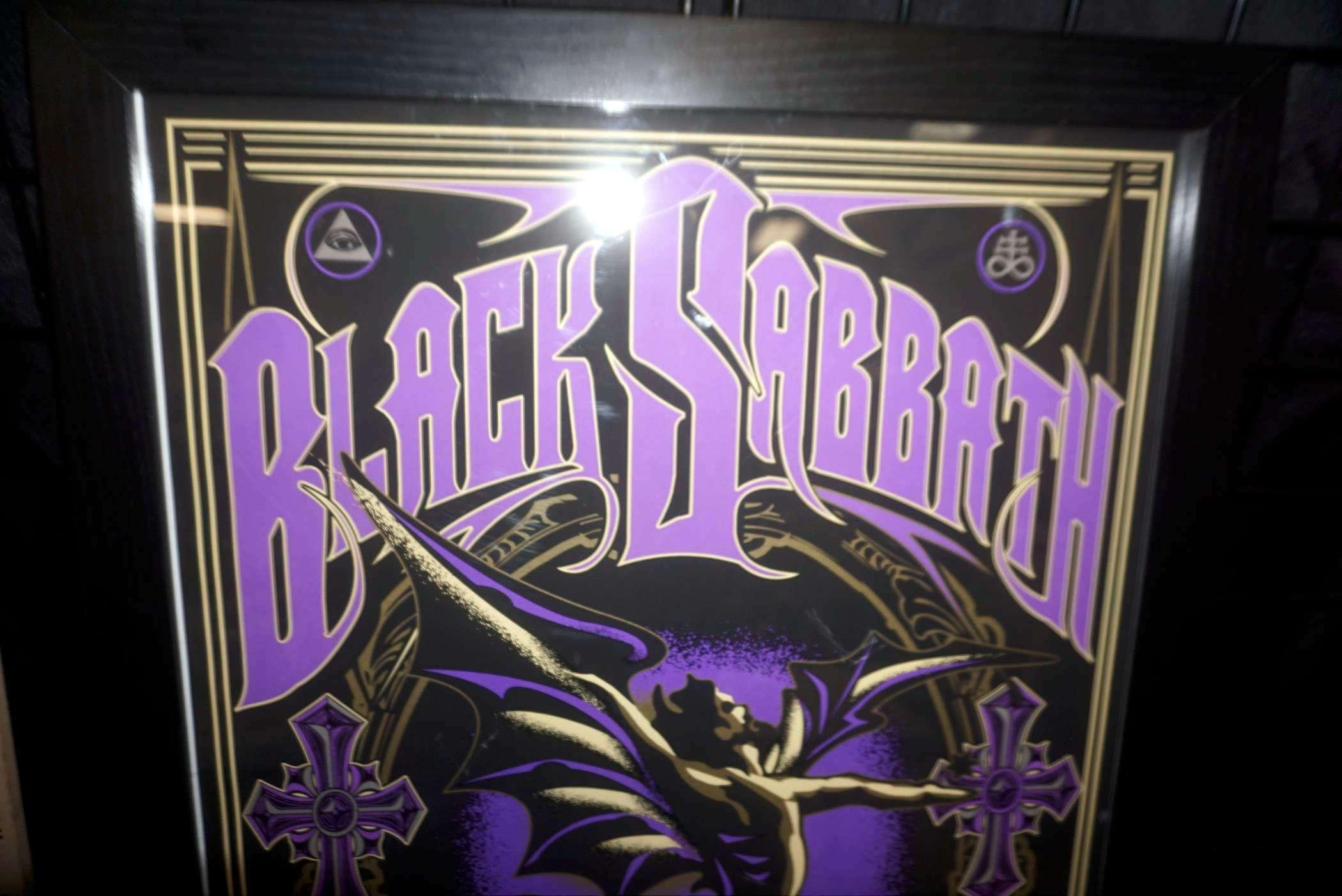 Framed Black Sabbath Glass Tour Mirror