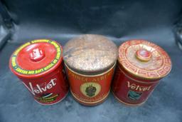 3 Tobacco Cans - Velvet & Prince Albert