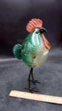 Chicken Blown Glass Figurine