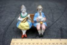 Sitting Man & Woman Figurine (Made In Occupied Japan)