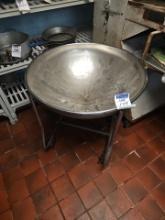 Large mixer bowl with stand on wheels