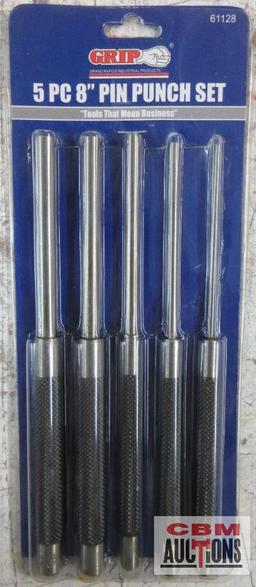 Grip 61128 5pc 8" Pin Punch Set... 1/8", 3/16", 1/4", 5/16", 3/8" ...