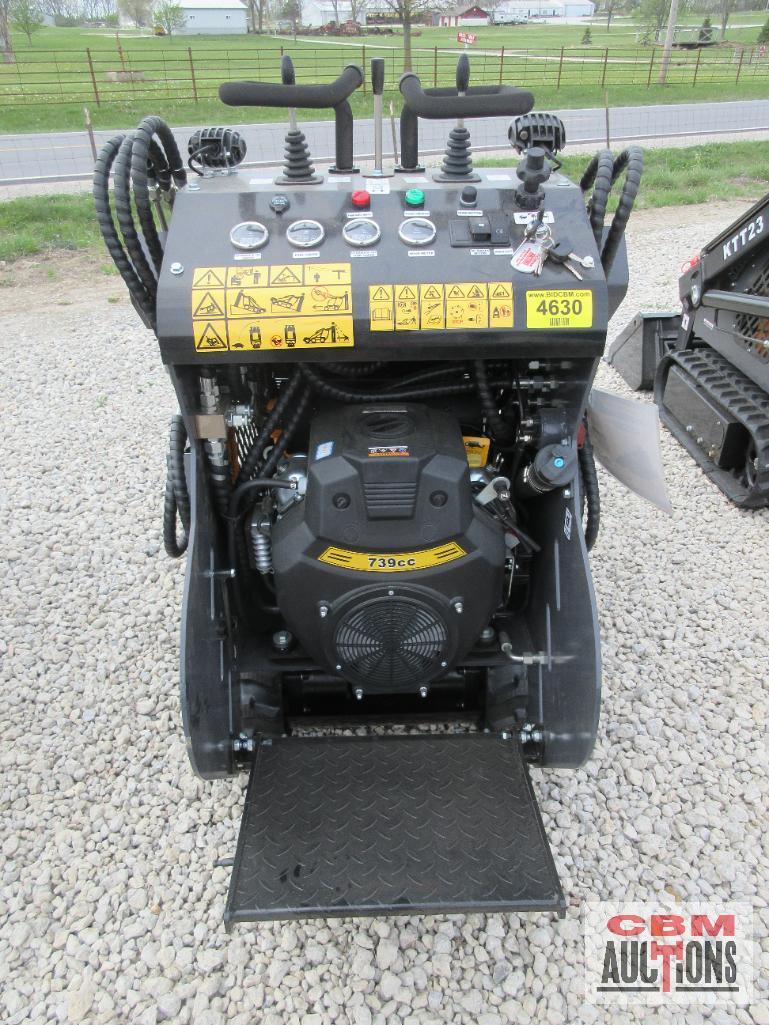 AGT KTT23 Mini Skid Steer Track Loader, 739cc Engine, Rubber Tracks, Quick Attach 32" Smooth Bucket,