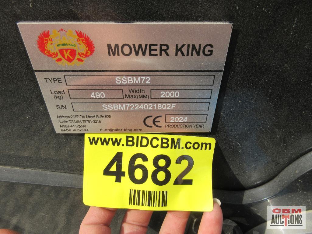Mower King SSBM72 72" Skid Steer Pickup Box Broom Sweeper, Direct Drive Motor With Hoses & Couplers