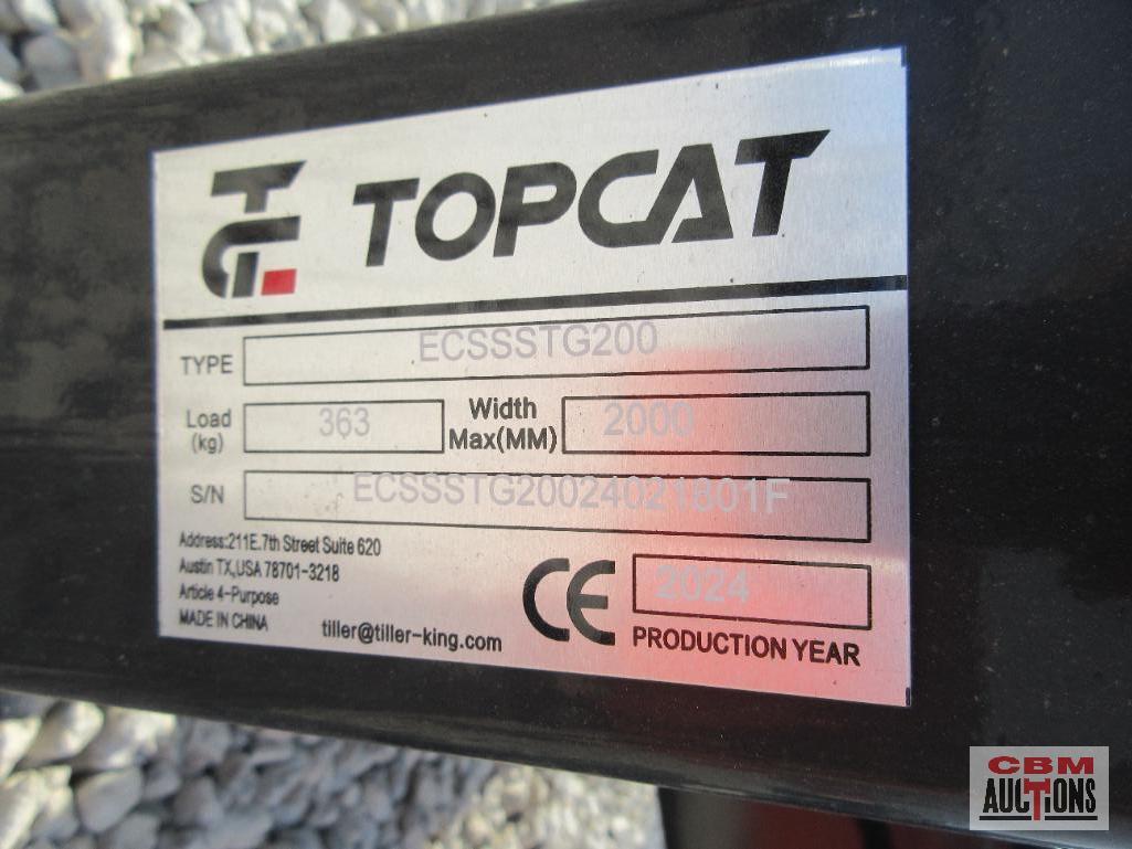 TOPCAT ECSSSTG200 24" Skid Steer Stump Grinder, Hoses & Couplers, Above Ground Grinding Height