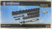 Grey Pneumatic Duo Socket 82629M 29pc 1/2" Drive Standard Length Metric Impact Socket Set, 6pt w/