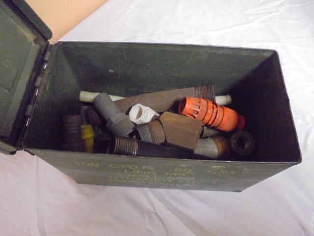 Metal Military Ammo Can Full of Pipe Fittings
