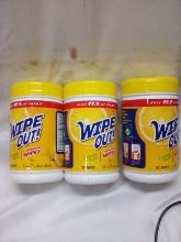Qty 3 Wipe Out Lemon Scent Antibacterial Wipes