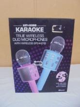Art & Sound Karaoke True Wireless Duo Microphones w/ Wiresless Speakers