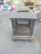 Steel Fire Pit w/ Cage & Door in Front