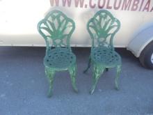 Set of 2 Cast Iron Patio Chairs
