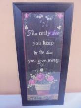 Beautiful Framed Inspirational Wall Art