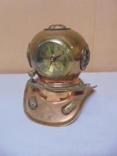 Vintage Brass & Copper Diver's Helmet w/ Clock