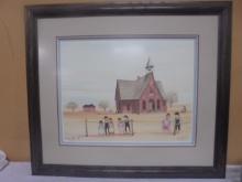 P Buckley Moss "The School House" Framed & Matted Numbered Print