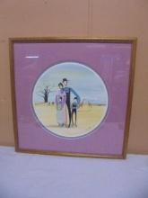 P Buckley Moss "The Mission Family" Framed & Matted Numbered Print