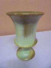 Vintage Frankoma Pottery F35  Prarie Green Footed Vase