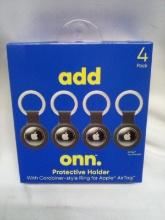 ADD ONN Protective holder with carabiner-style ring for Apple AirTag, 4 pack