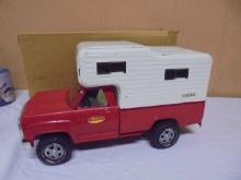 Vintage Red Tonka Pressed Steel Camper Truck