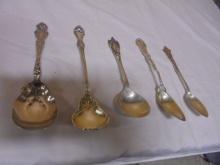 Group of 5 Assorted Sterling Silver Spoons