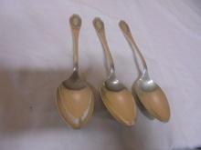 Set of 3 Large Sterling Silver Serving Spoons