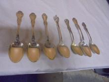 Set of 7 Assorted Sterling Silver Spoons