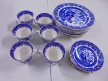 Set of (6) 18pc Set of Burleigh Ware Willow