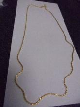 Beautiful Ladies 18" 24kt Over Sterling Silver Diamond Cut Necklace