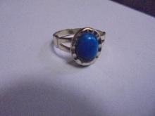 Ladies Sterling & Turquoise Ring