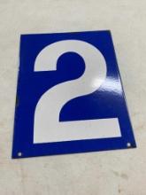 DOUBLE-SIDED PORCELAIN NUMBER WITH A 2 AND A 0
