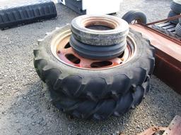 11.2-36 AND 5.00-15 TIRES-RIMS